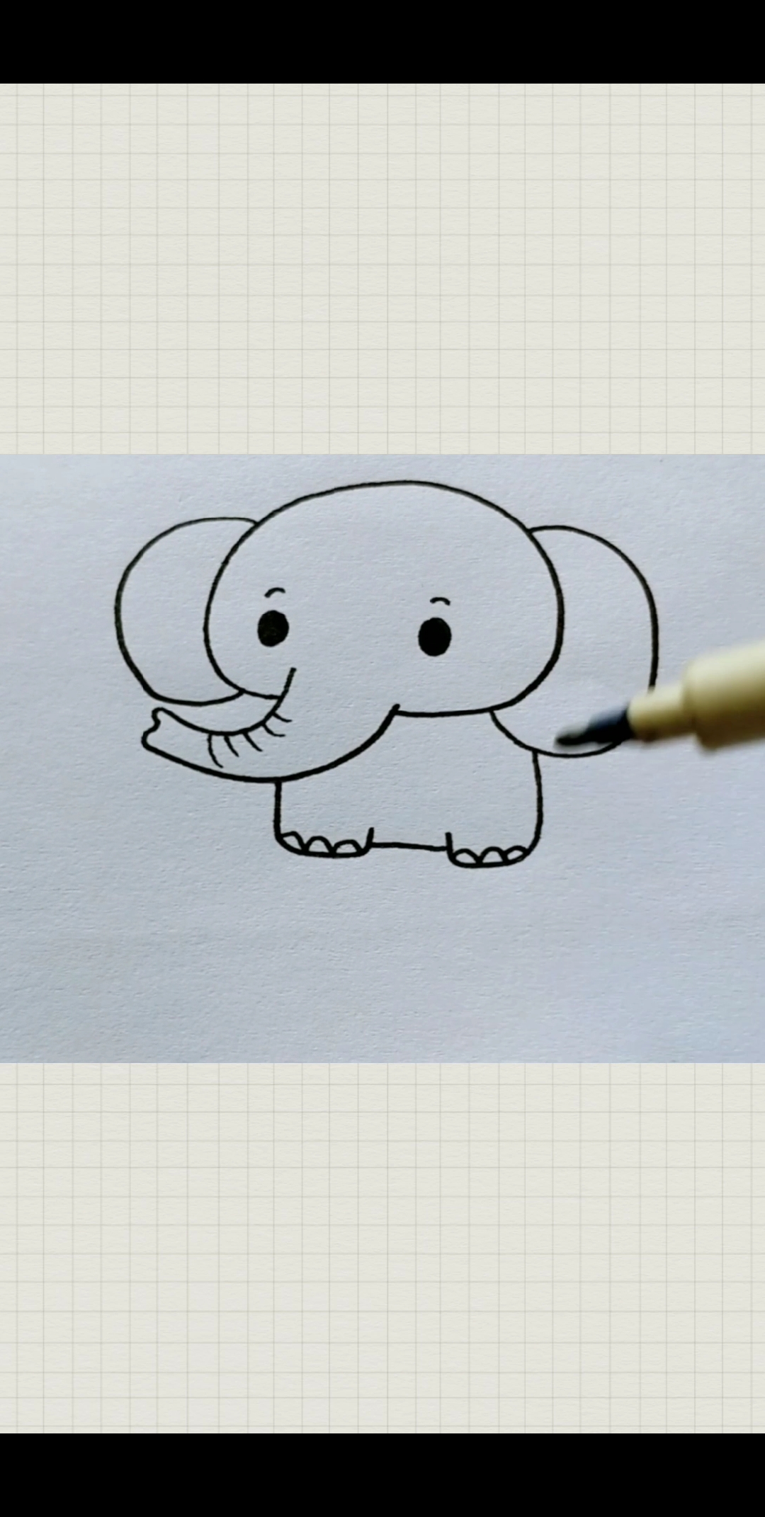 小象简笔画 画法图片