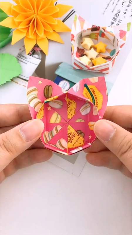 折纸猫耳朵盒子图片