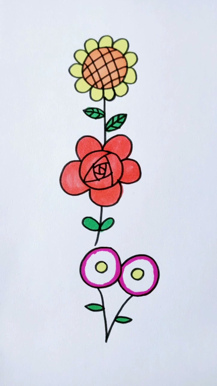儿童画画的画一朵小花图片