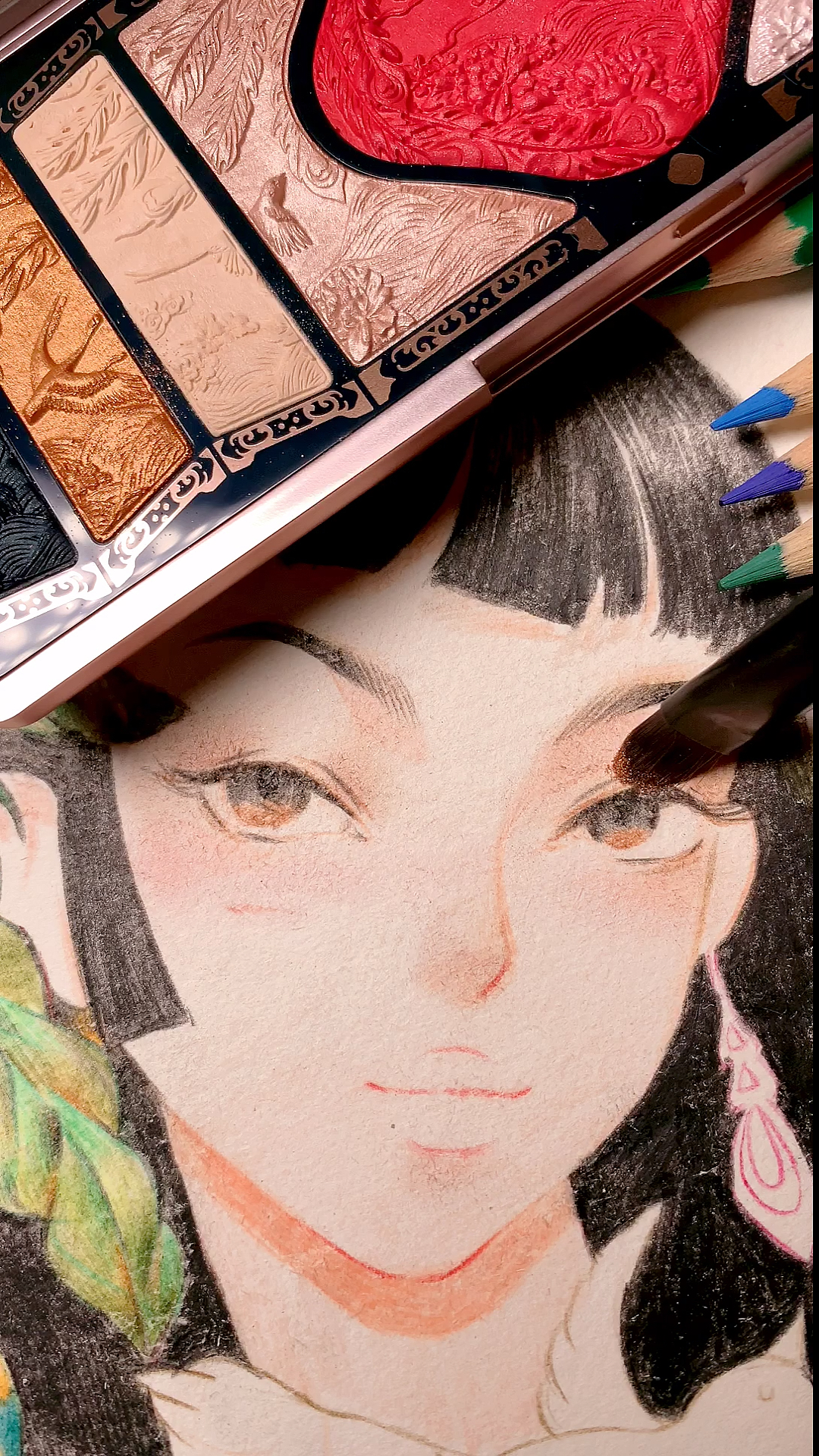 用眼影画画是什么效果?