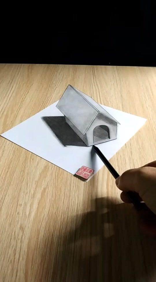 手绘3d立体画,绘画教学过程分享…(不定期分享手绘作品图画教程)