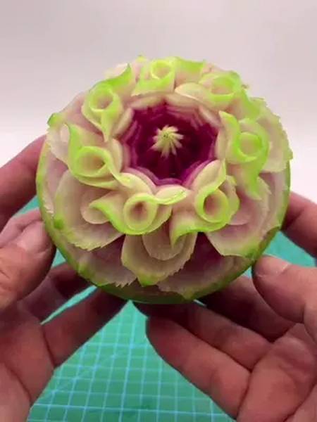 萝卜还能这样玩食品雕刻 水果雕刻 创意水果拼盘 我的生活日记 我的