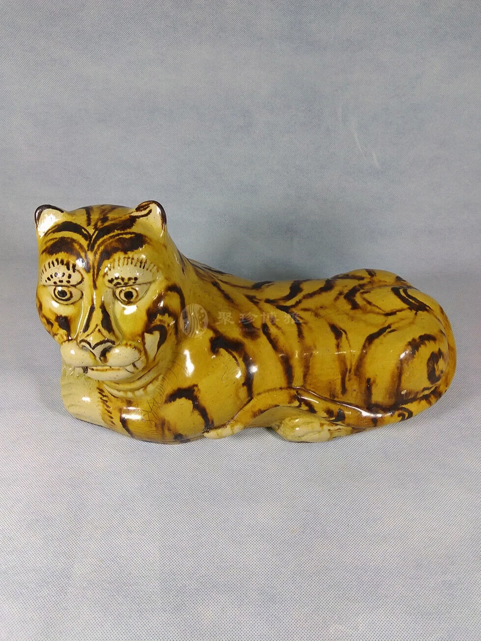 古董古玩收藏#宋代吉州窑虎枕