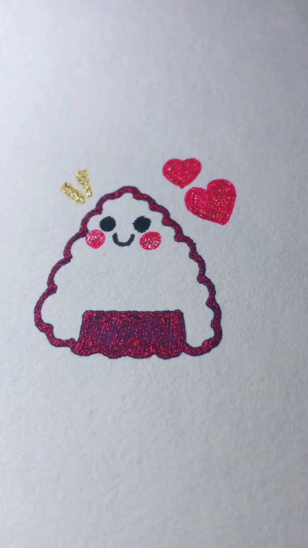 画画原来如此简单#可爱的小饭团简笔画