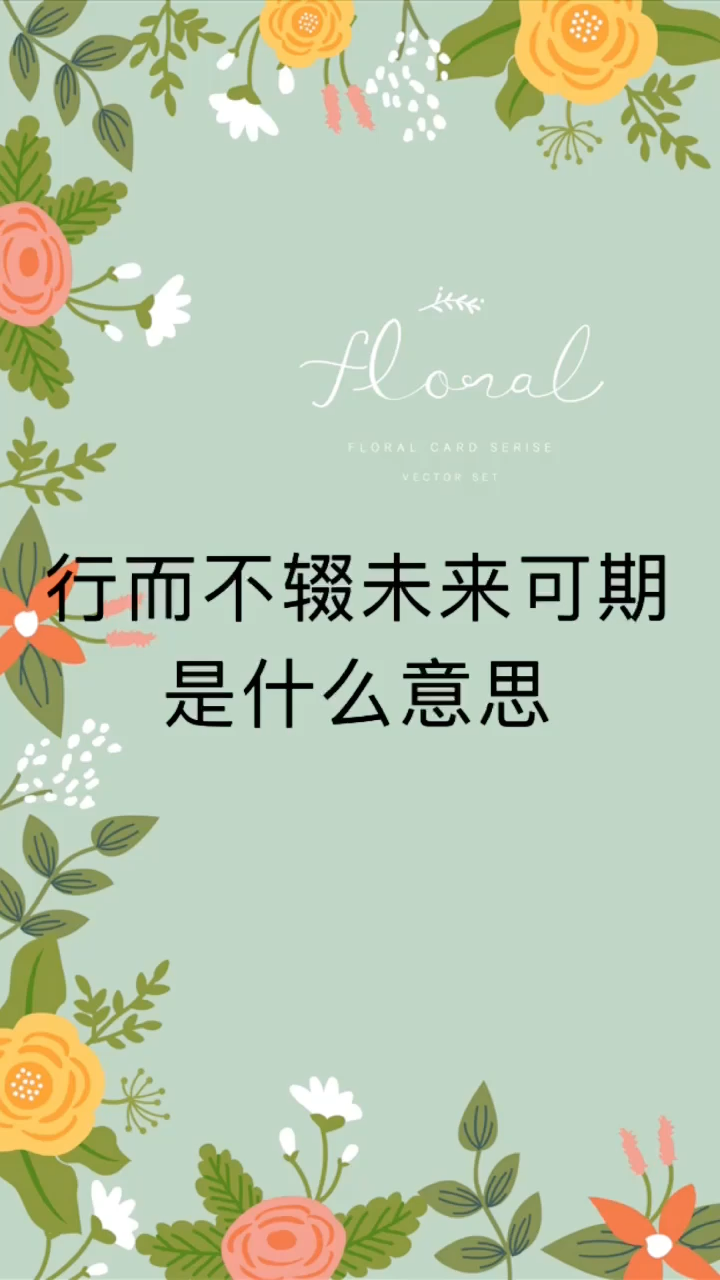 行而不辍未来可期的意思是什么?