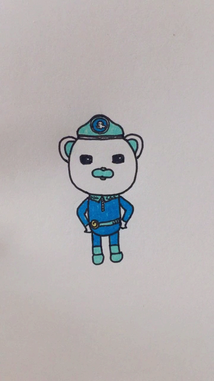 海底小纵队#海底小纵队 巴克队长简笔画