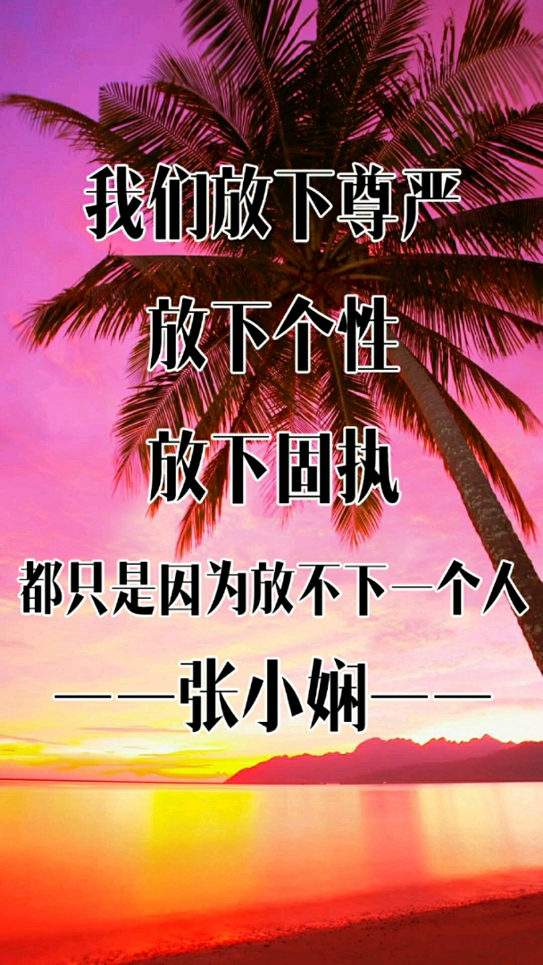 我们放下尊严,放下个性,放下固执,都是因为放不下一个人.