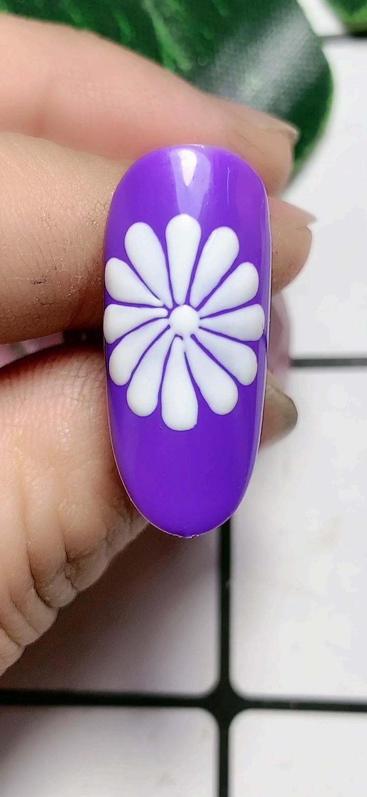 美甲#点珠笔定位做雏菊