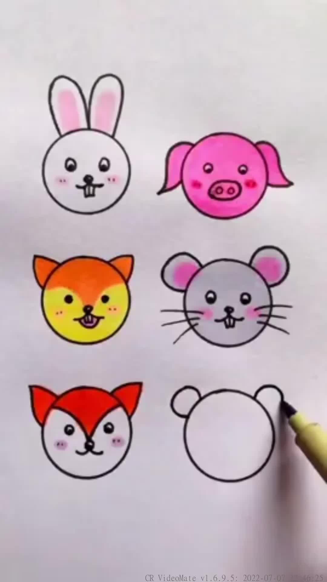 我要上热门#幼儿园～用圆圈画动物创意