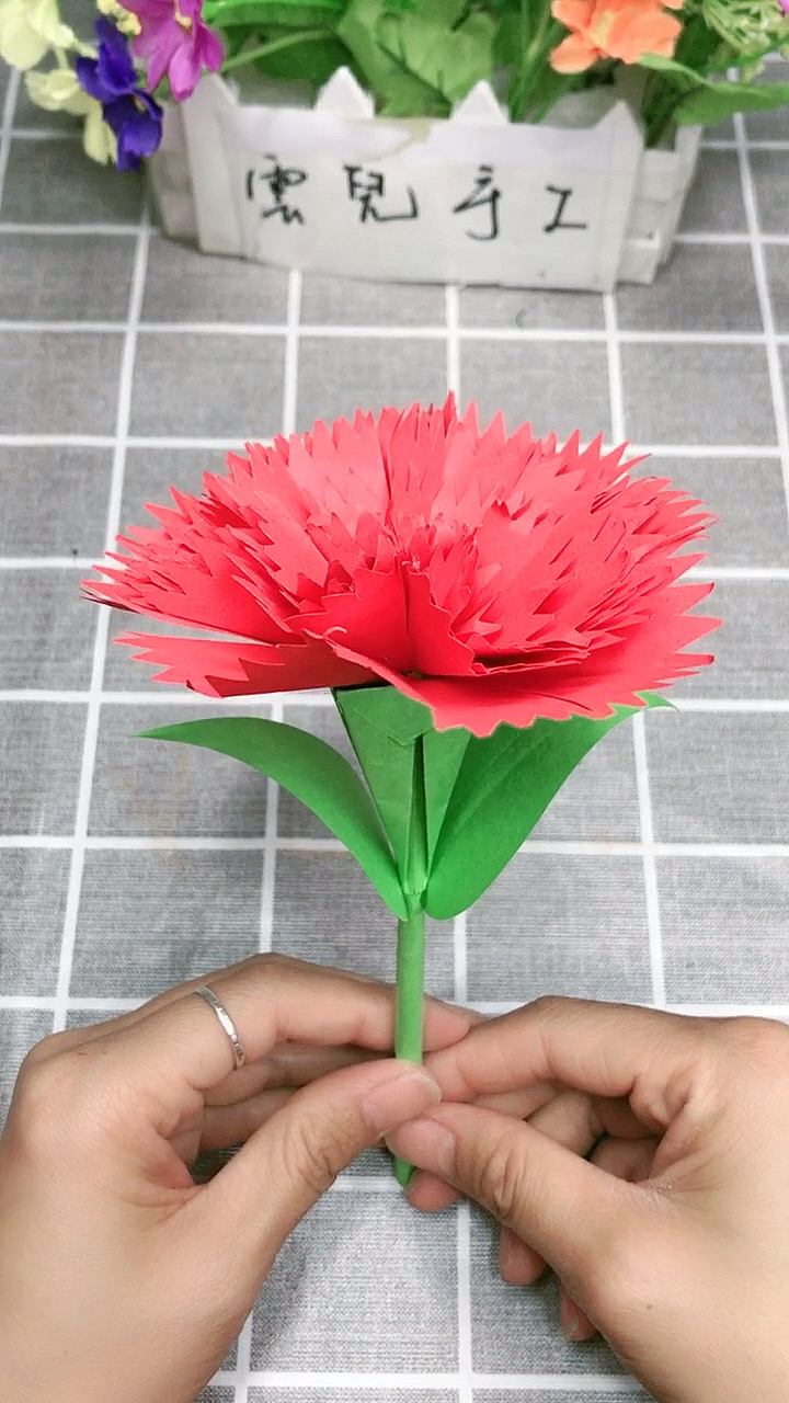 幼儿手工#康乃馨开学送老师,老师们辛苦啦