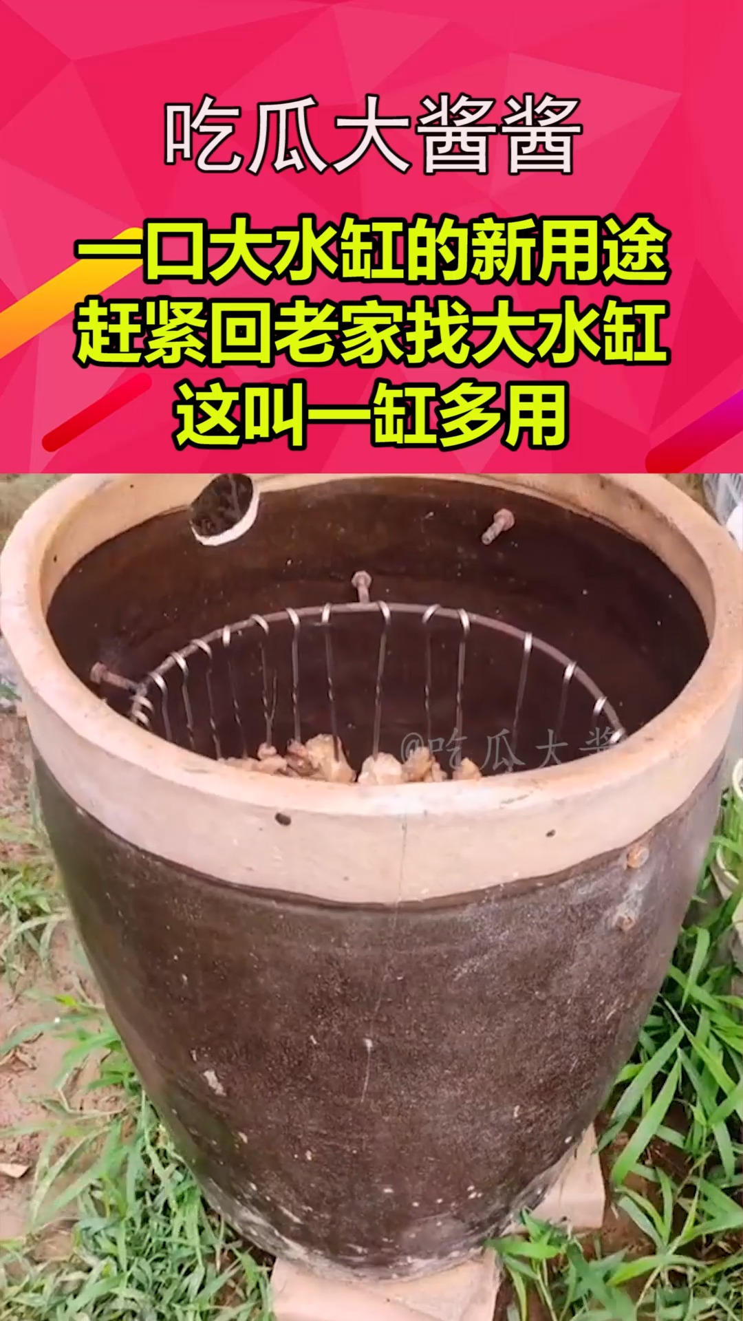 我要上热门一口大水缸的新用途都赶紧回老家找大水缸吧这叫一缸多用
