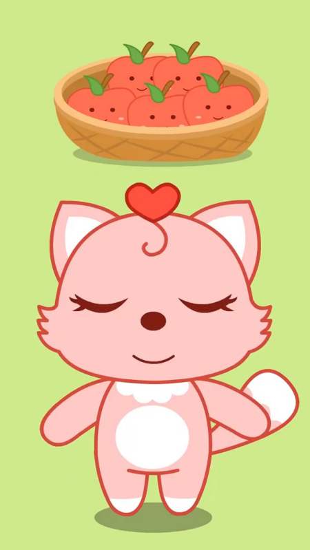 儿歌#和猫小美一起摘苹果,这里有几个苹果呢