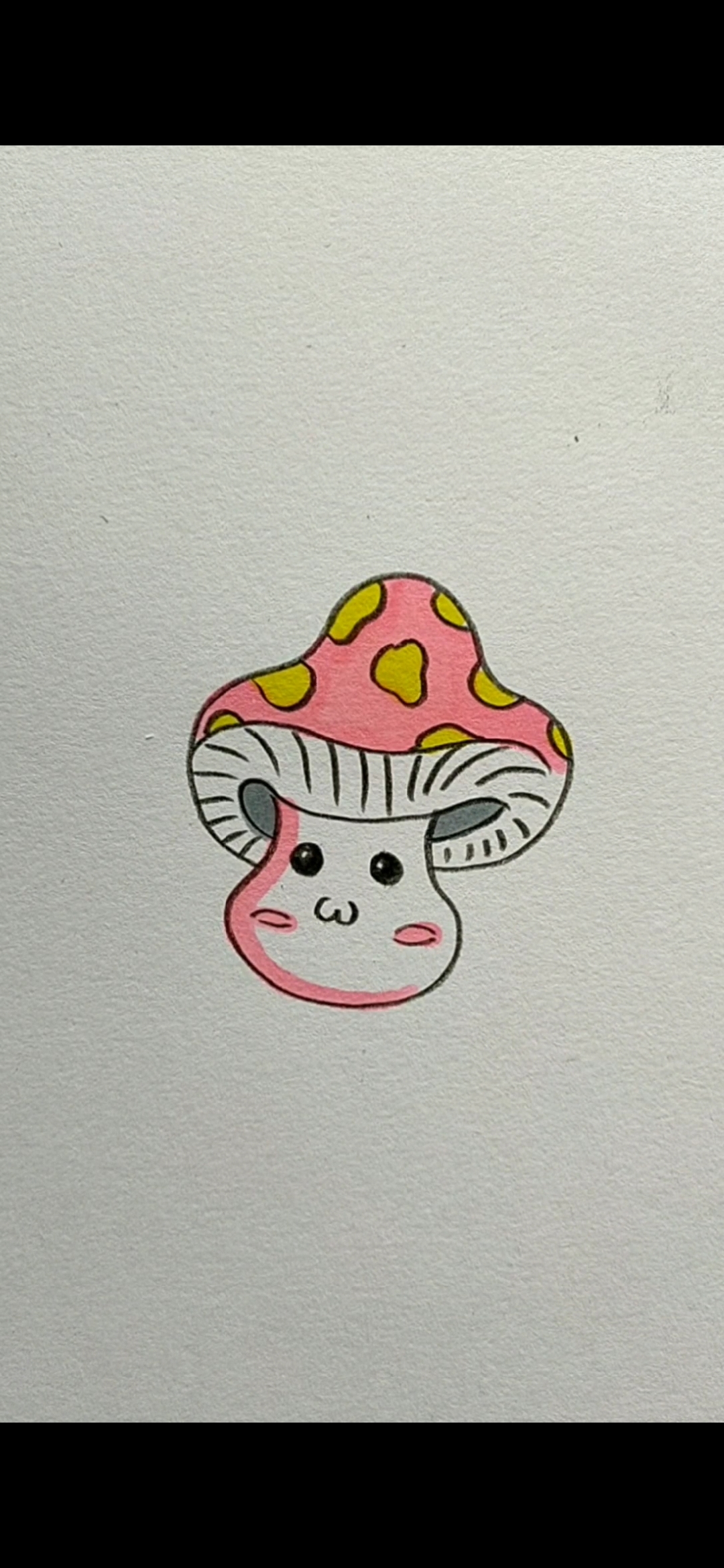 教你画简笔画小蘑菇