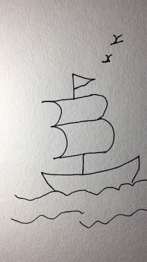 简笔画#乘风破浪的帆船,你应该也要有一艘!-度小视