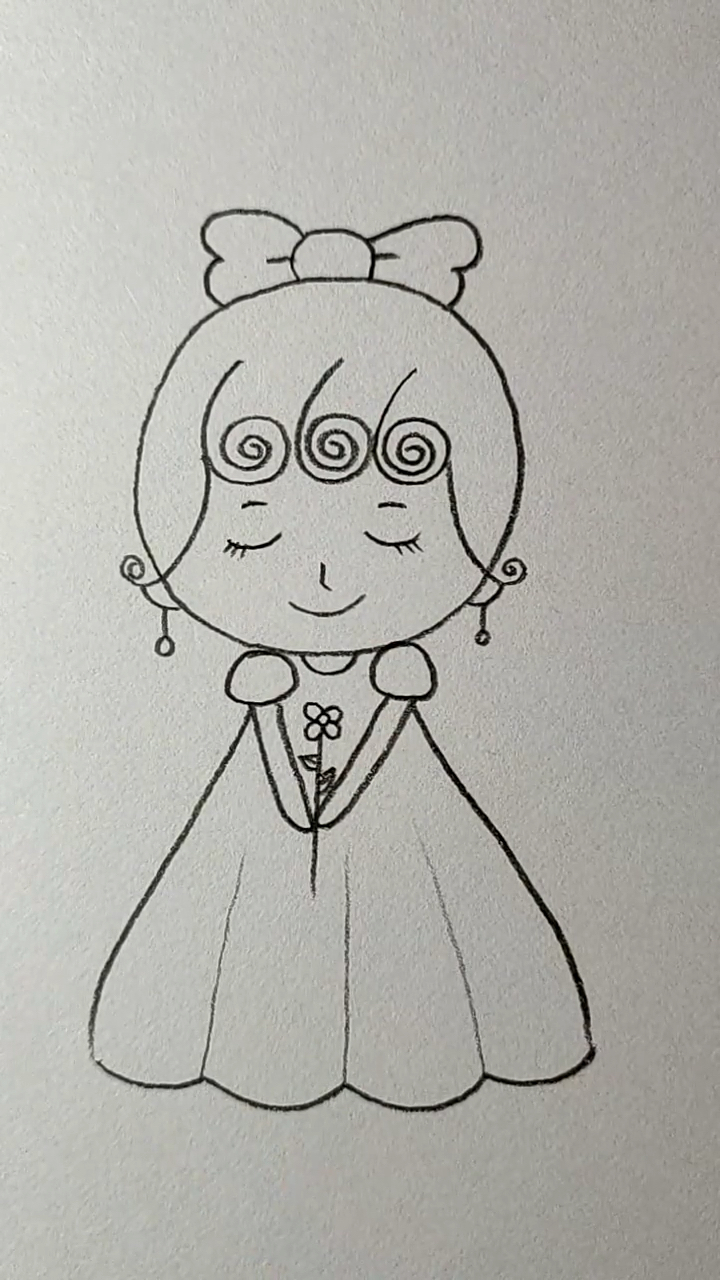 简笔画#画漂亮的卷发女孩