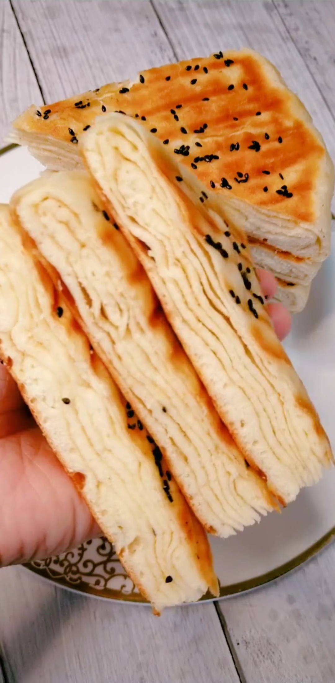 美食#家庭版的千层饼来了