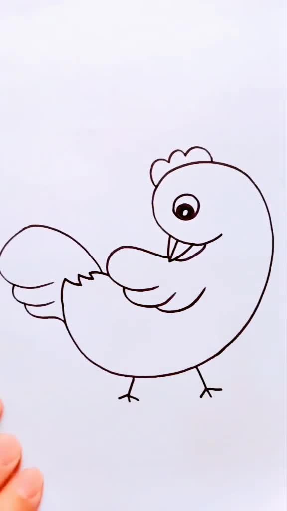 简笔画小公鸡