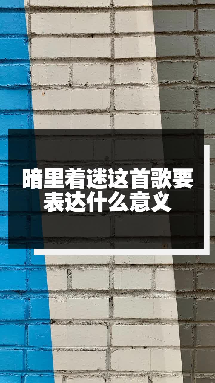 暗里着迷这首歌要表达什么意义