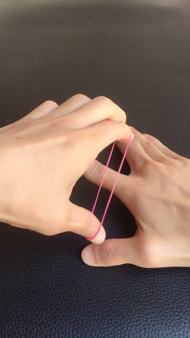 橡皮筋穿透手指,一秒教学