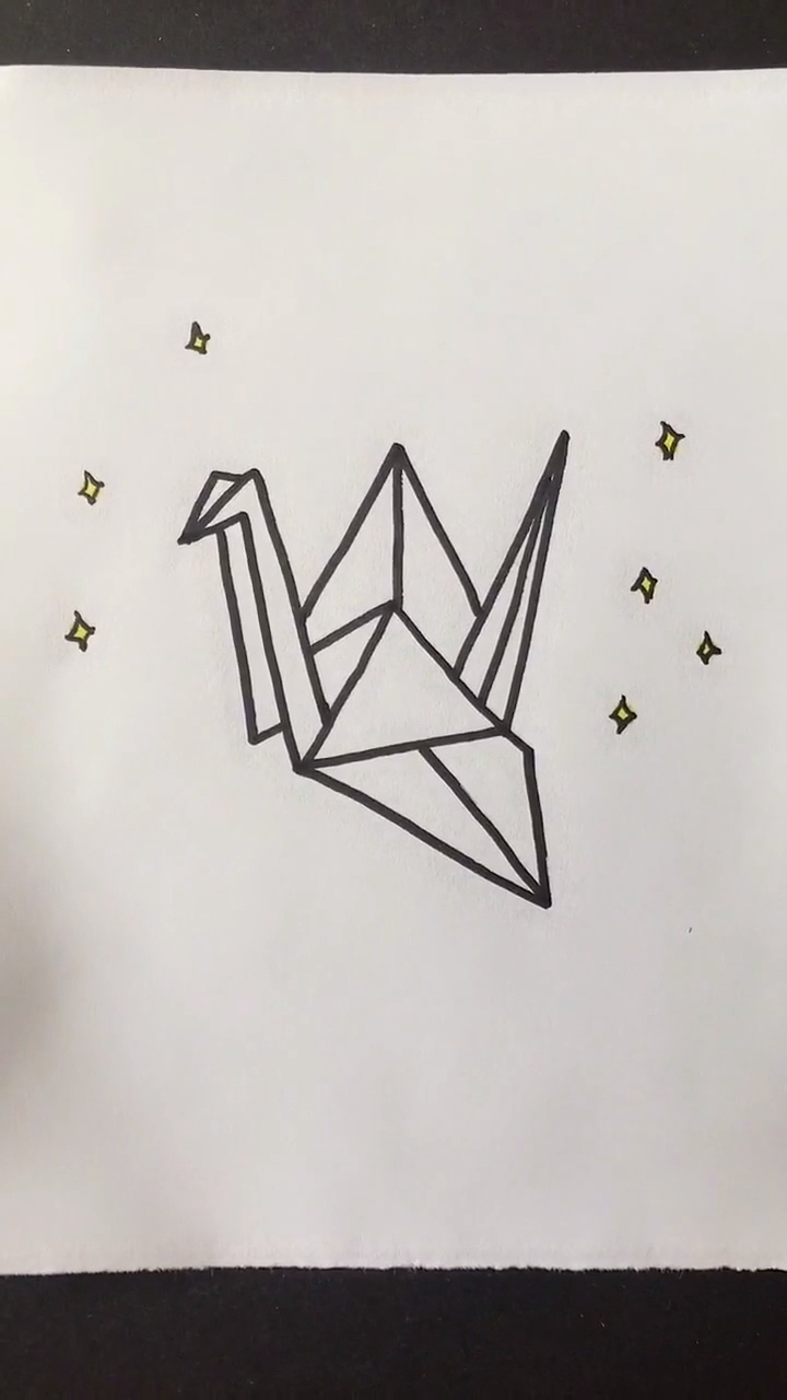 画画原来如此简单#教你画千纸鹤