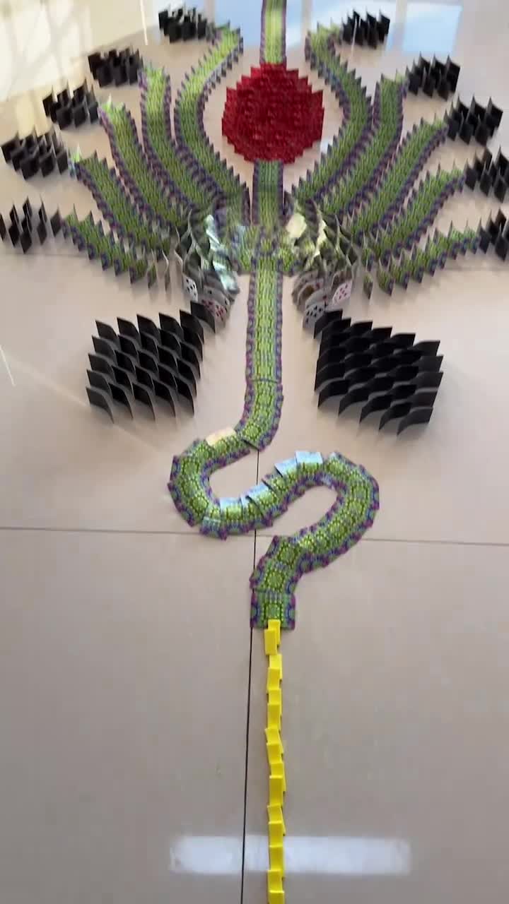 新作品来了,2021张多米诺纸牌搭建而成,一定要看到最后