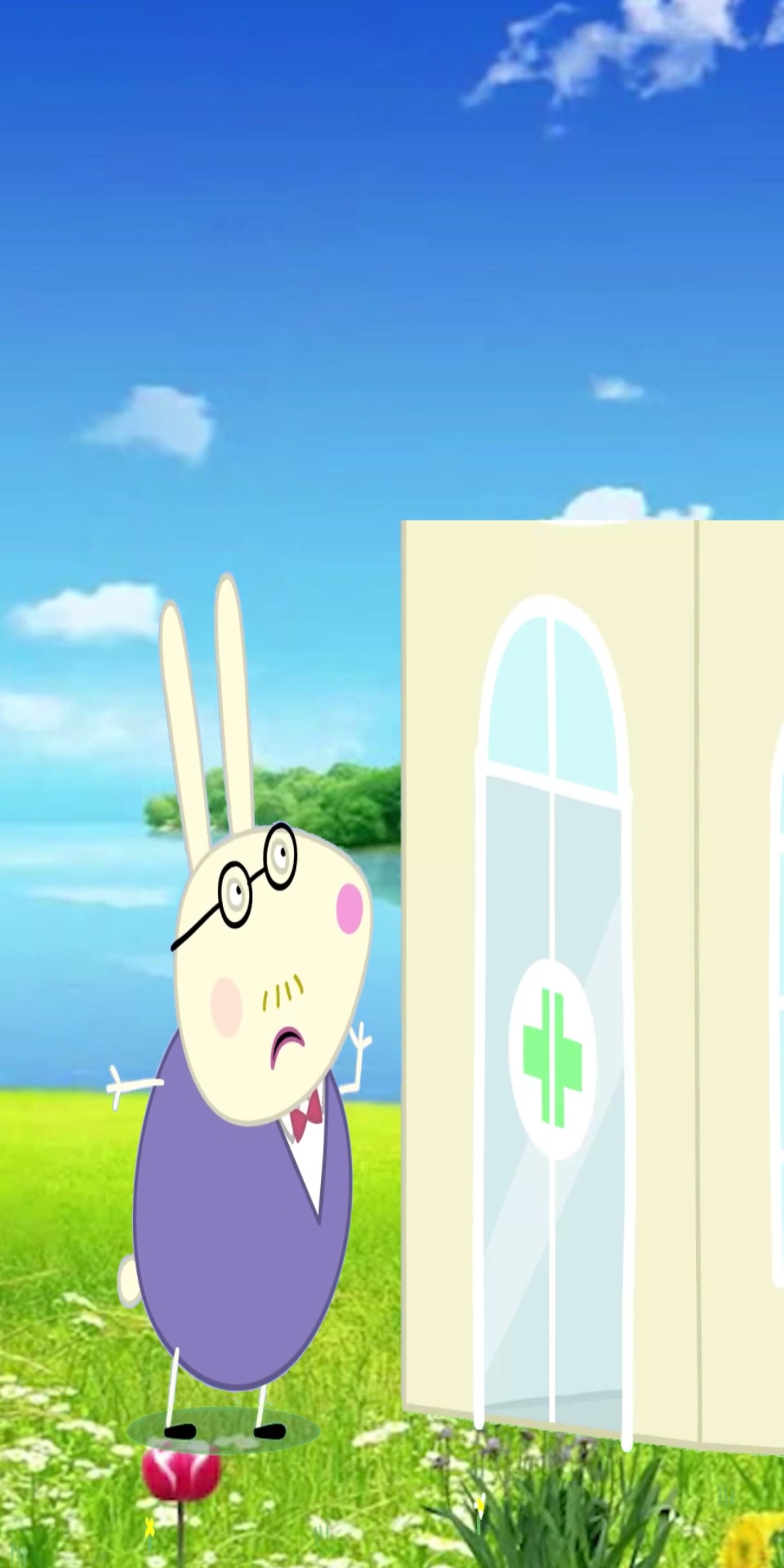 小猪佩奇#终于到医院了,兔先生非常着急,可是生孩子通常会花很长始滗