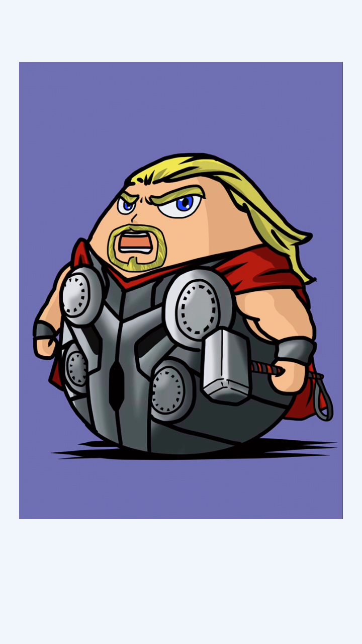 画画原来如此简单#胖胖的雷神托尔