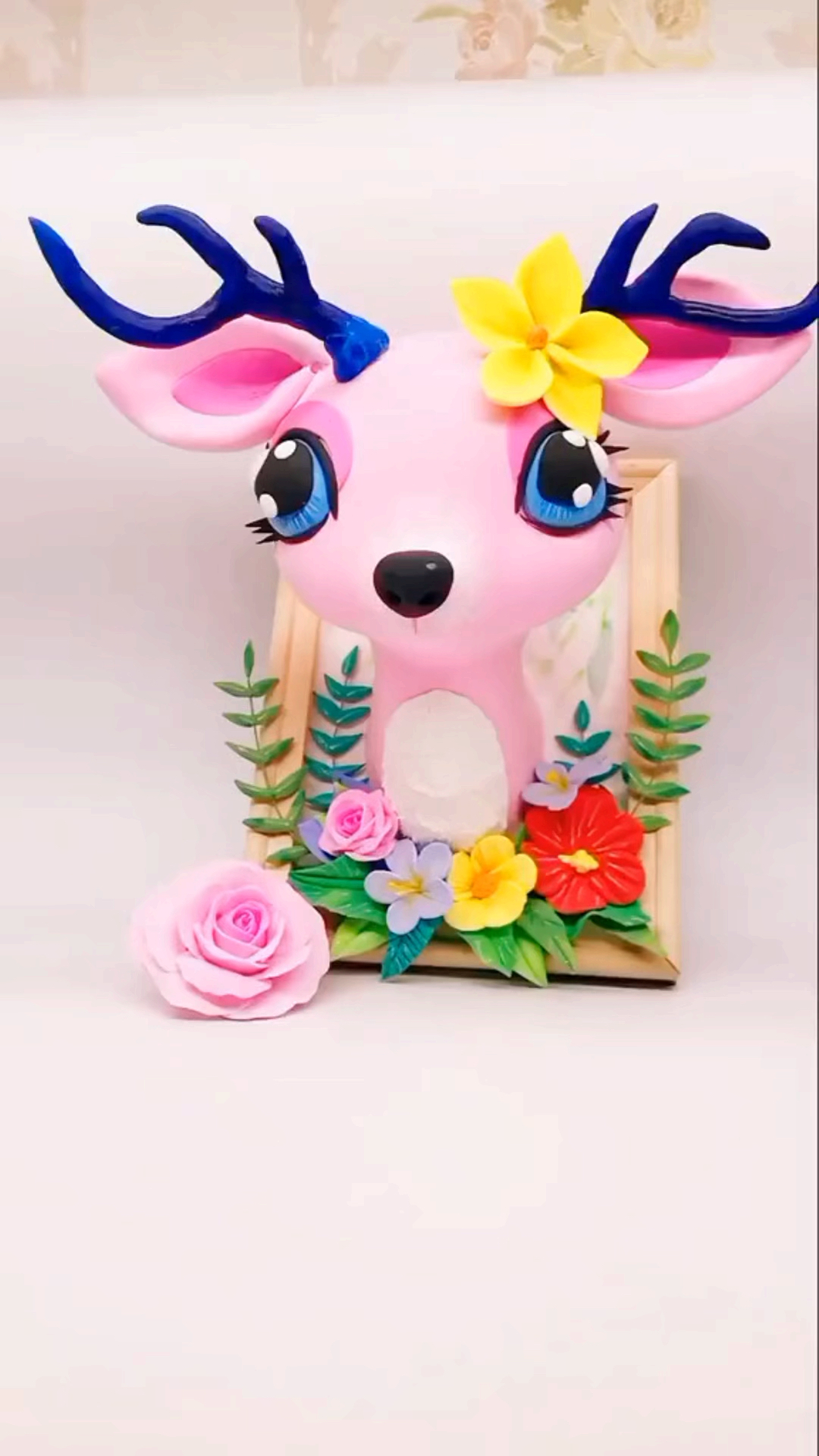 超轻粘土#粘土立体画小鹿!-度小视
