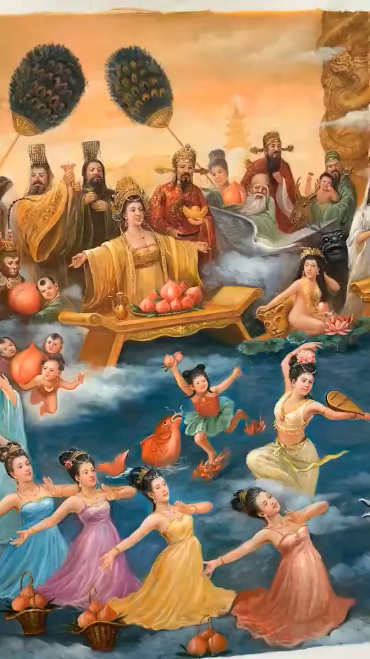巨幅精品油画150x300cm (瑶池会仙图)
