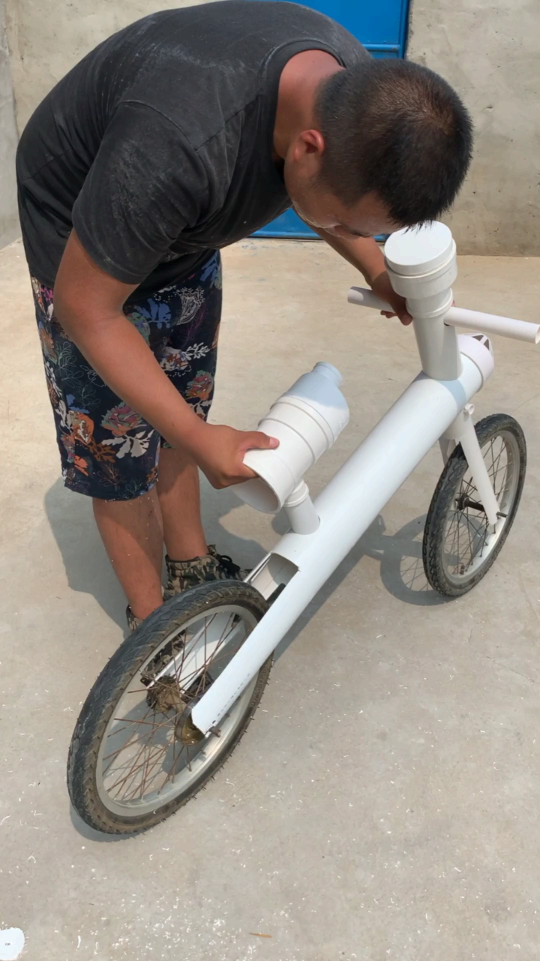 自制水管 儿童车