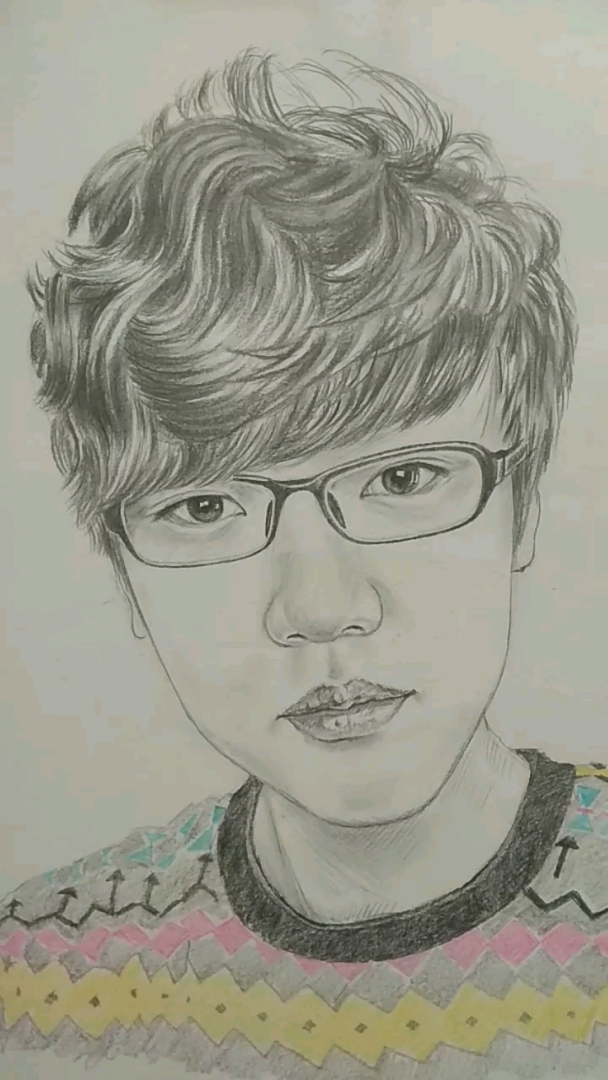 关注我,关注全民小视频,手绘帅哥肖像