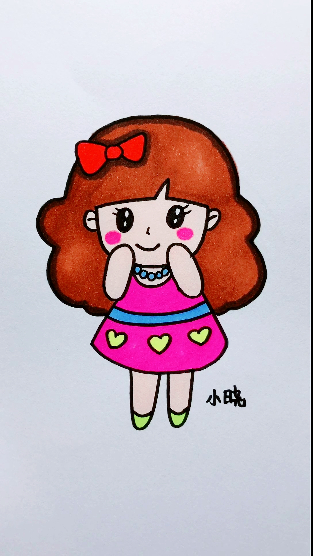 画画原来如此简单#简笔画可爱的小女孩