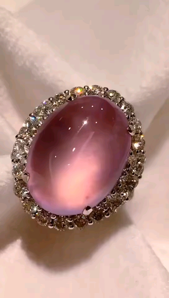 手工制作#玻璃种紫罗兰翡翠戒面真好看