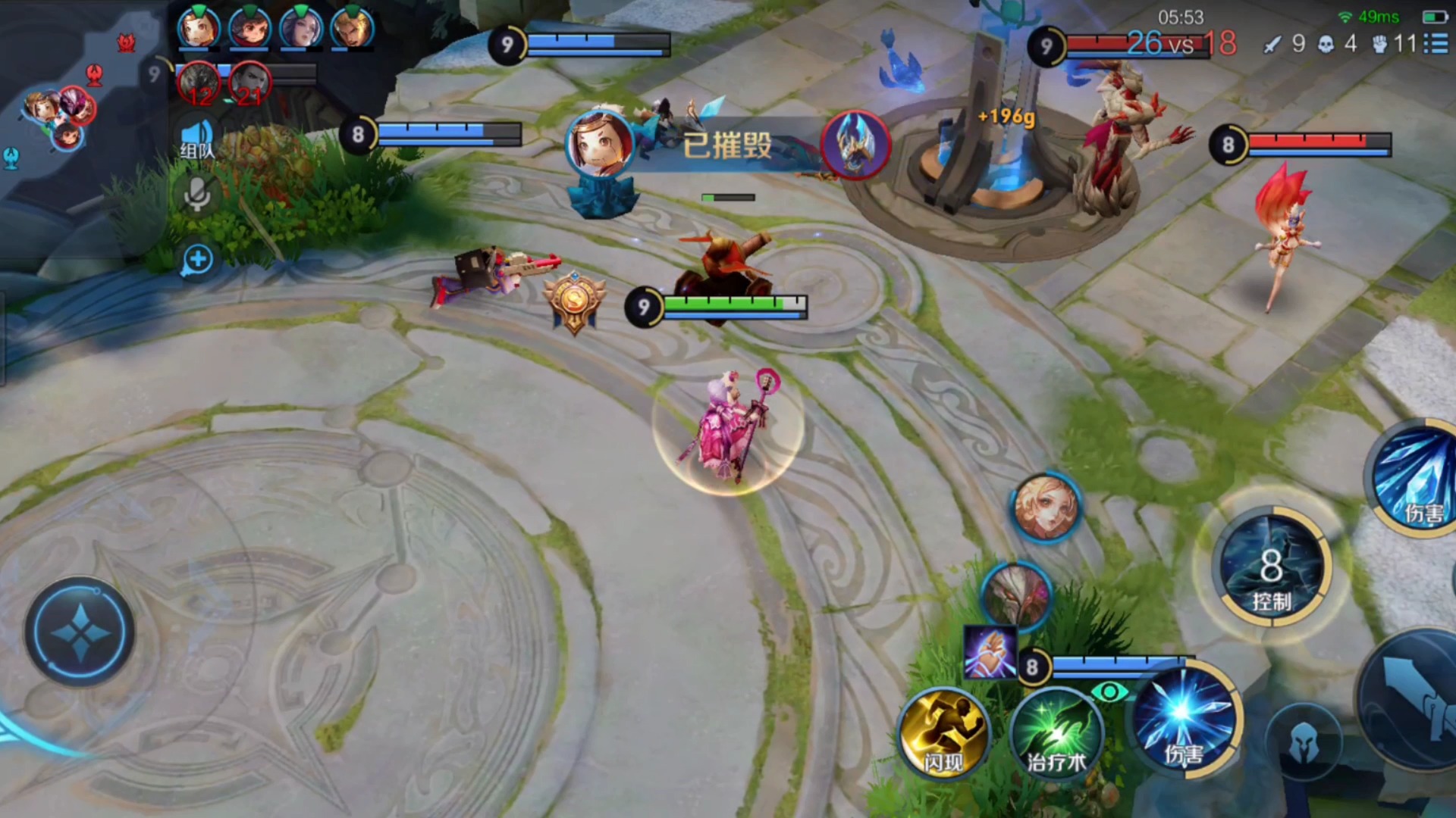 王者荣耀热门#敌方虞姬拿下二杀,王昭君礼尚往来