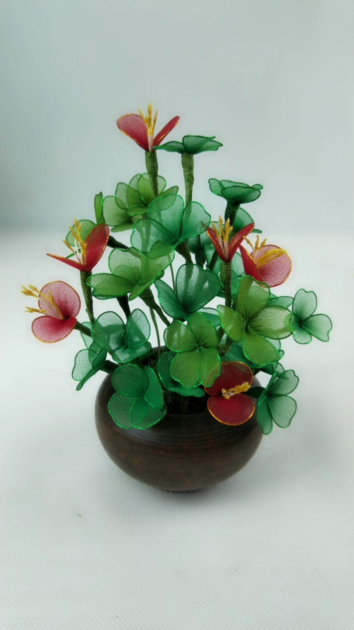 旧物改造##丝网花#手工花四叶草#既美观又环保