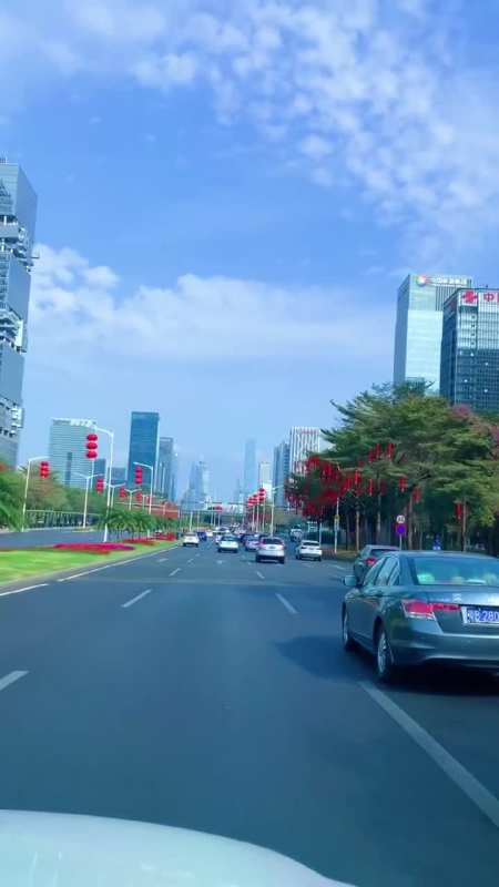 这里是深圳,这条路是深圳的名片～深南大道,长30多公里都被装扮的张灯