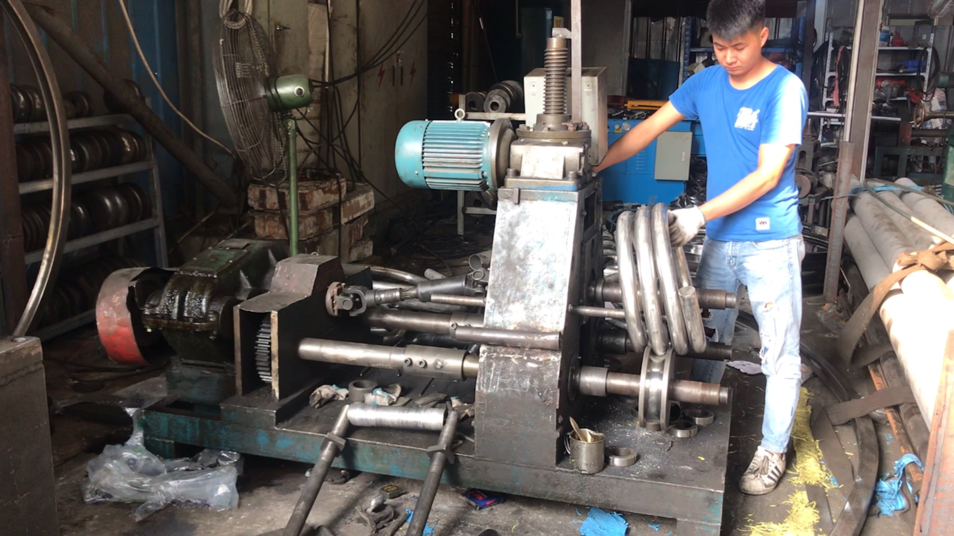 精邦机械#电动三轴同转弯管机 不锈钢铁圆管弯圆机