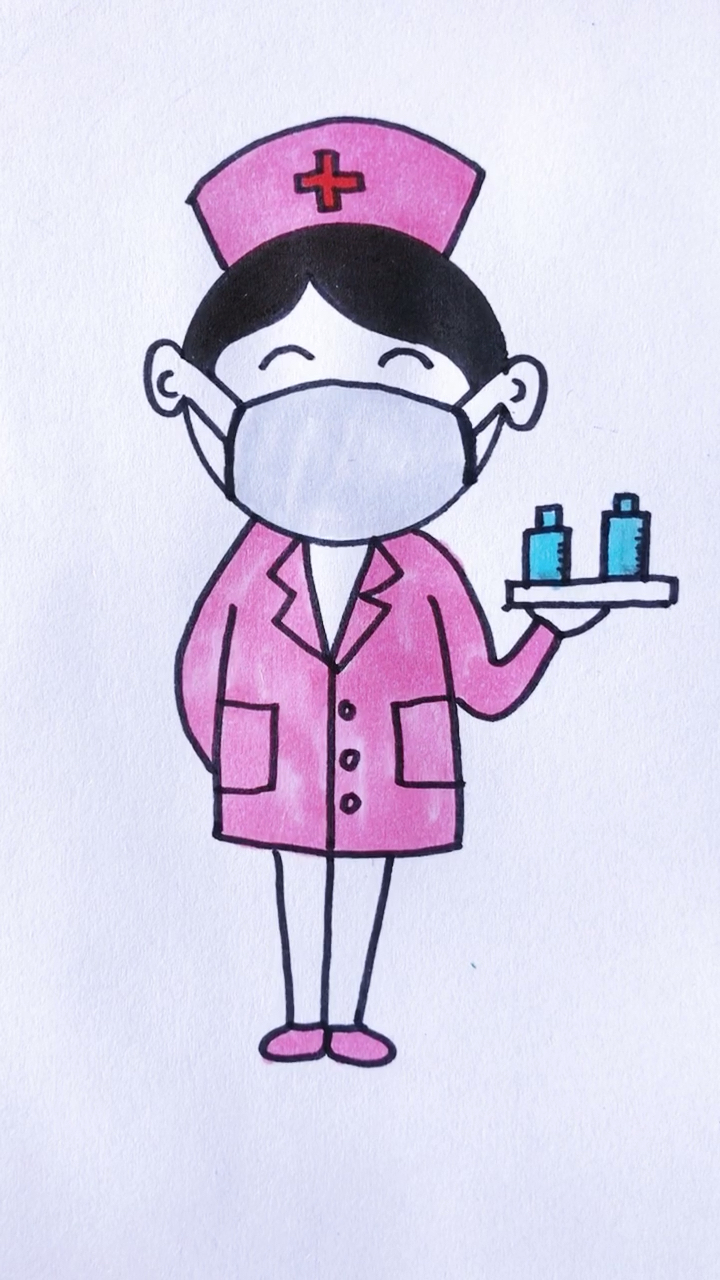 简笔画#致敬白衣天使