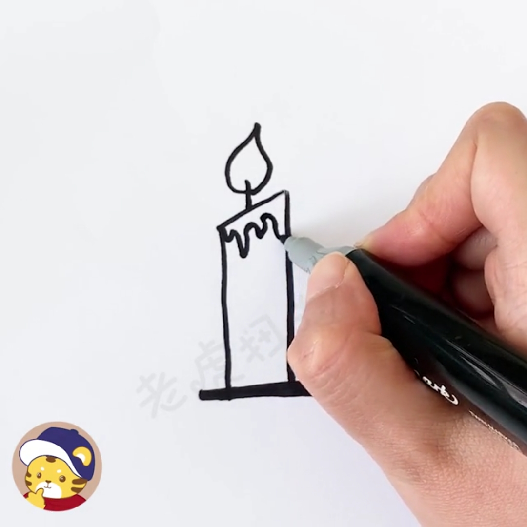 我要上热门#创意简笔画,用数字1画燃烧的蜡烛,看完都会画!