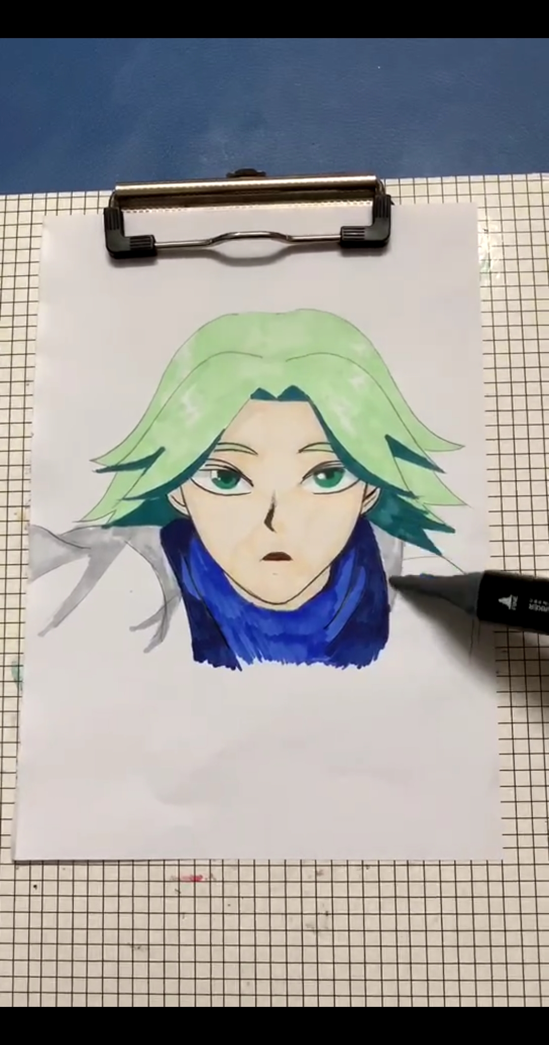 放假画画老师安排我们画赤牙,我同桌和我画的-度小视