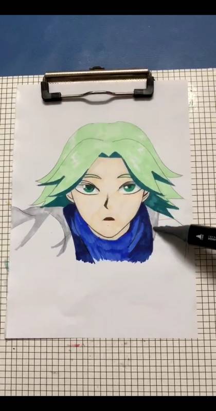 放假画画老师安排我们画赤牙,我同桌和我画的-度小视