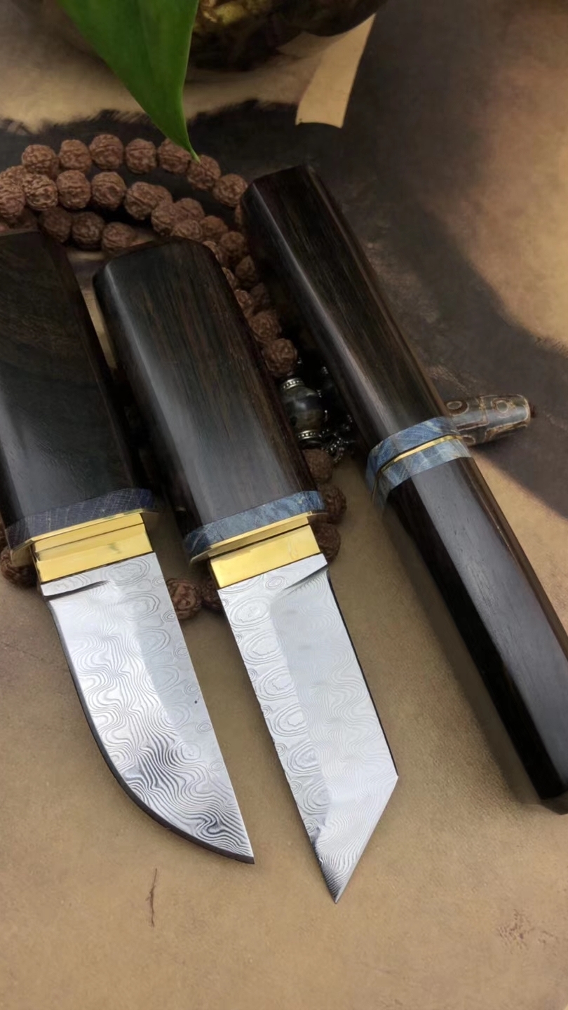 大马士革小武士日式短刀素装德川小刀