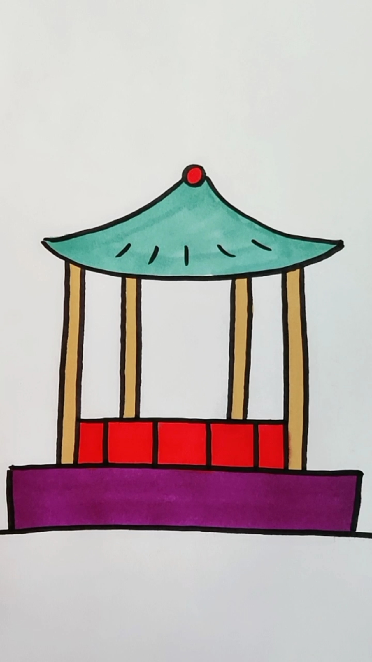 简笔画#简笔画凉亭