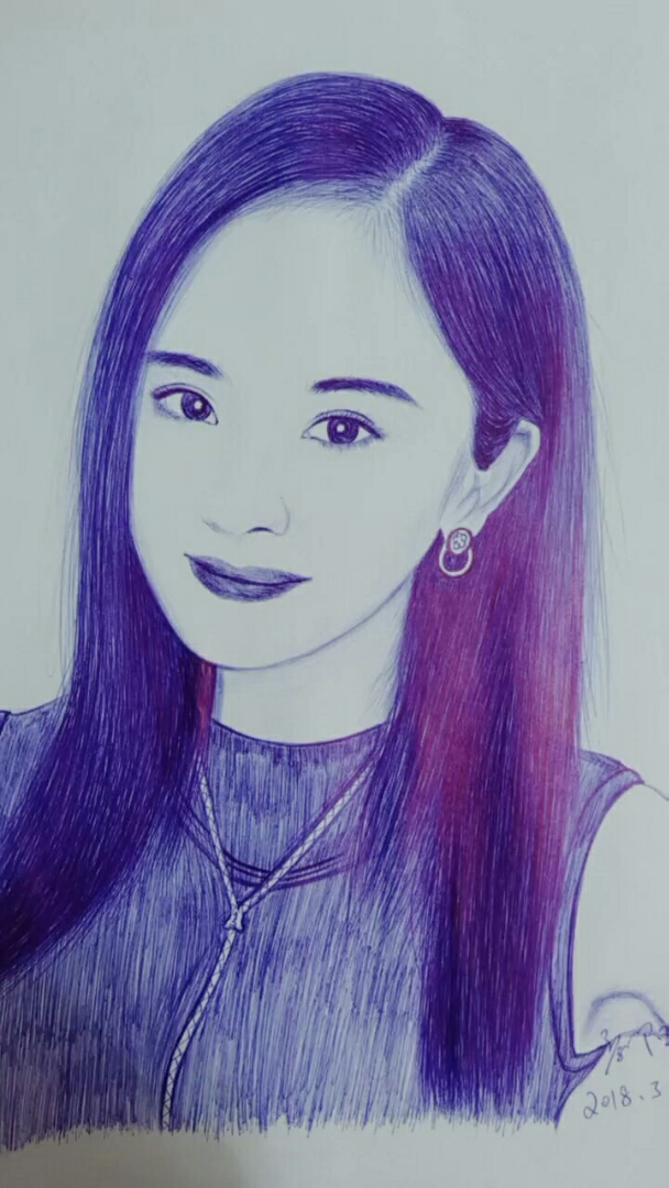 杨幂《圆珠笔画》