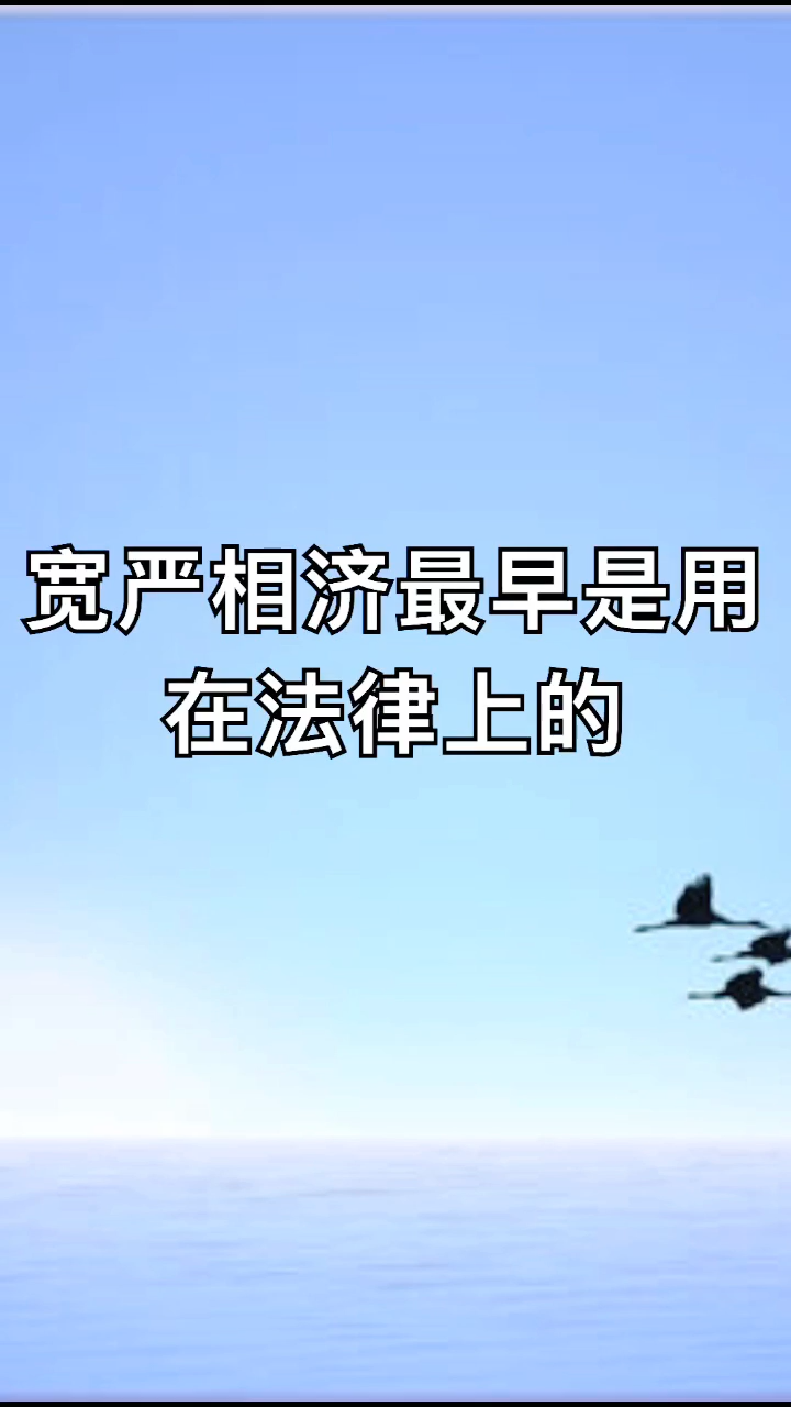 我来告诉你宽严相济意思是什么