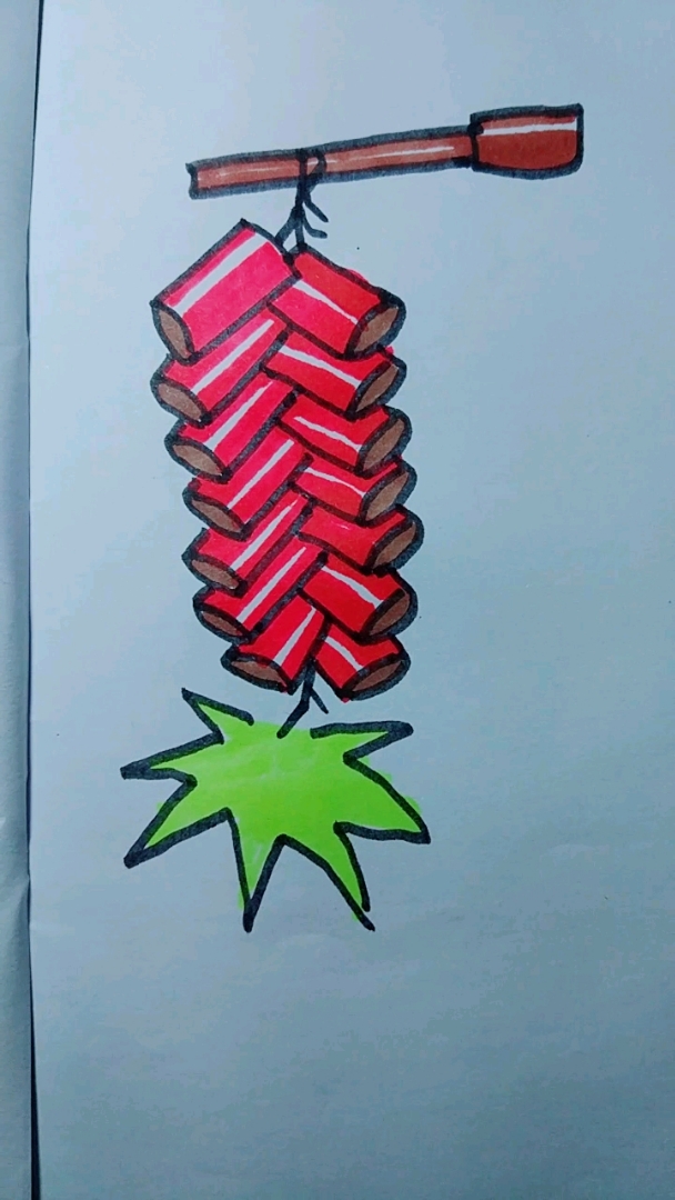 简笔画鞭炮