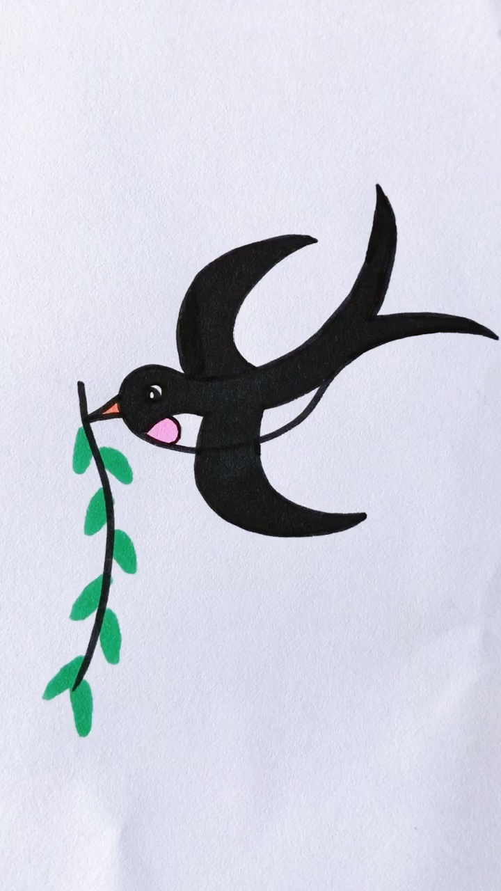简单画#小燕子穿花衣