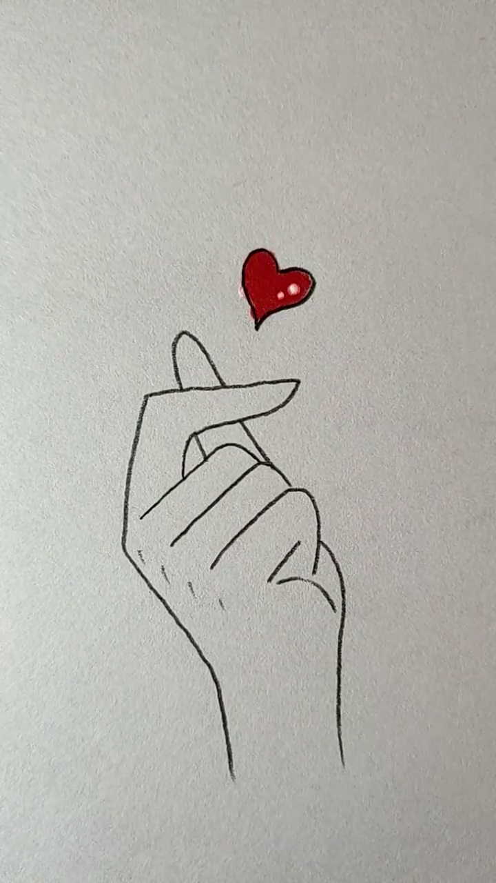 简笔画#画"比心"手势,爱你呦7815-度小视