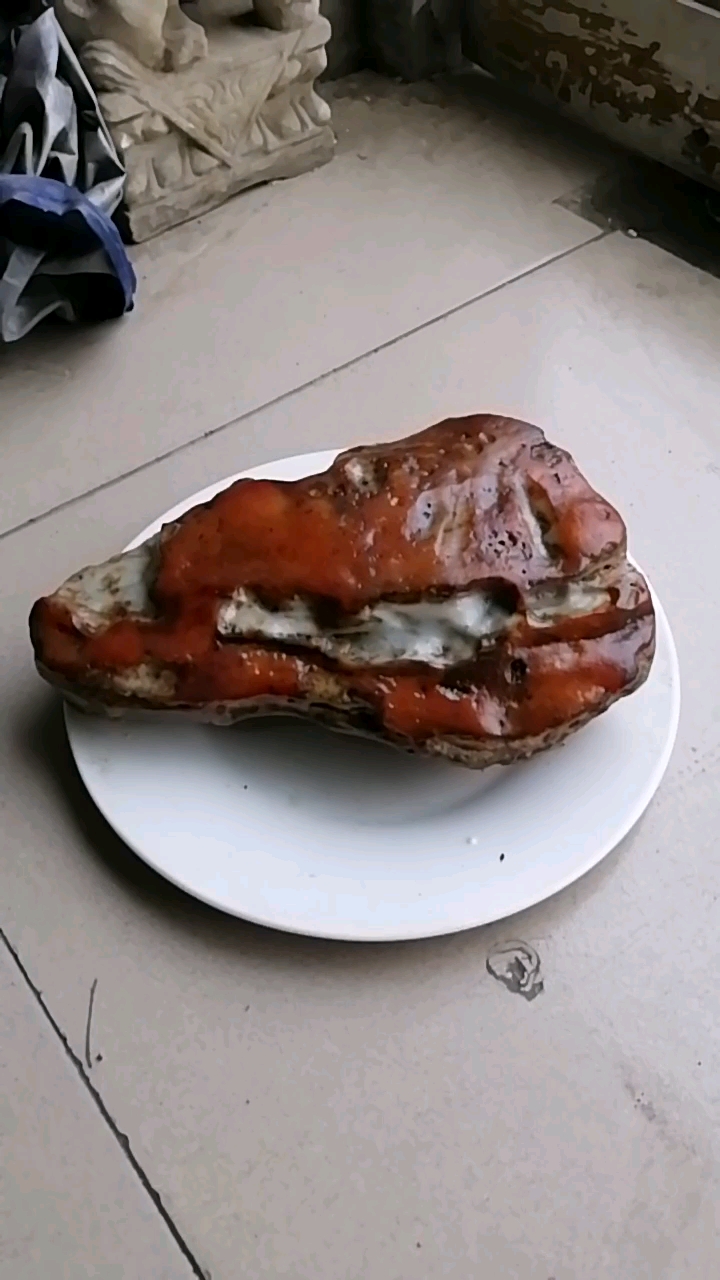 唐河彩玉皮冻,肉石 摆件