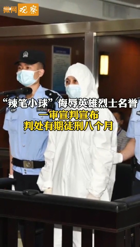 社会新闻#"蜡笔小球"侮辱英雄烈士名誉一审宣判宣布判处有期徒刑霸侣